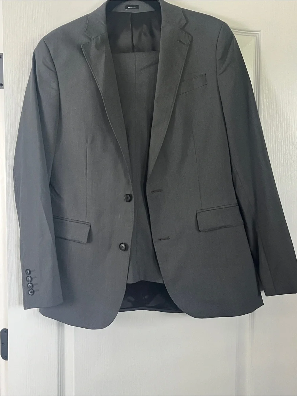 jf j.ferrar Classic Black Two-Button Men's Suit Jacket